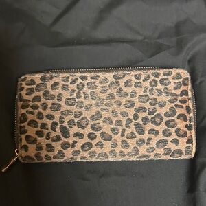 Leopard Print Zip Wallet